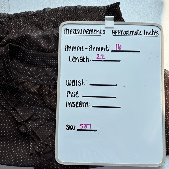 Costa Blanca Women Size XS Sheer Blouse Polka Dot Chocolate Brown Teacher Office - Picture 8 of 8